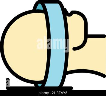 Head diagnostics icon. Outline head diagnostics vector icon color flat isolated Stock Vector