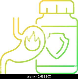 Acid reflux supplements gradient linear vector icon Stock Vector