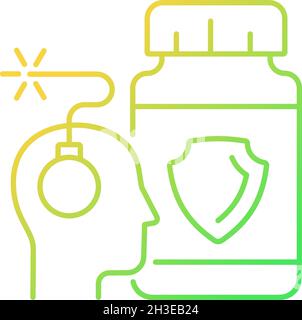 Anxiety supplements gradient linear vector icon Stock Vector