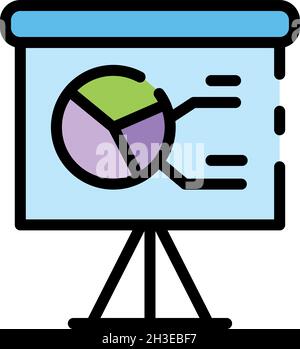 Banner estimator icon. Outline banner estimator vector icon color flat isolated Stock Vector