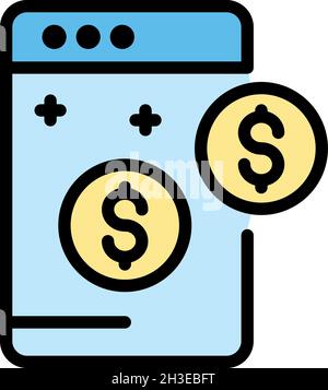 Web estimator icon. Outline web estimator vector icon color flat isolated Stock Vector