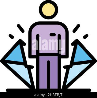 Diamond estimator icon. Outline diamond estimator vector icon color flat isolated Stock Vector