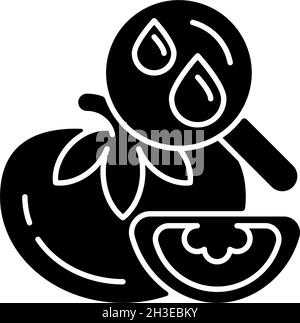 Food moisture content testing black glyph icon Stock Vector