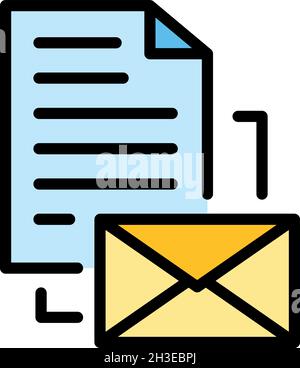 Papers plan estimator icon. Outline papers plan estimator vector icon color flat isolated Stock Vector