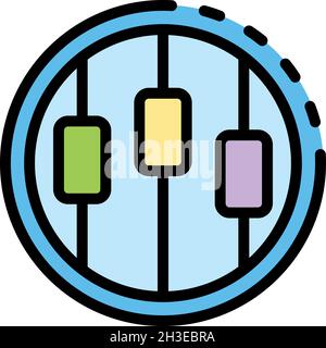 Estimator planning icon. Outline estimator planning vector icon color flat isolated Stock Vector