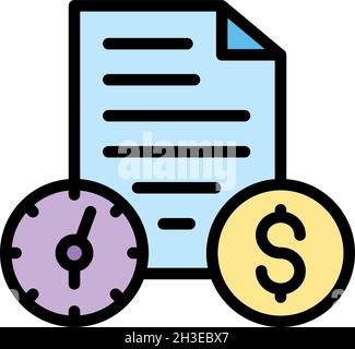 Payment estimator icon. Outline payment estimator vector icon color flat isolated Stock Vector