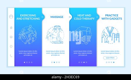 Physical rehabilitation onboarding vector template Stock Vector