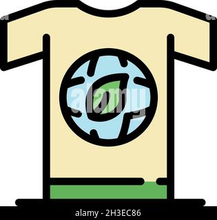 Ecologist tshirt icon. Outline ecologist tshirt vector icon color flat isolated Stock Vector