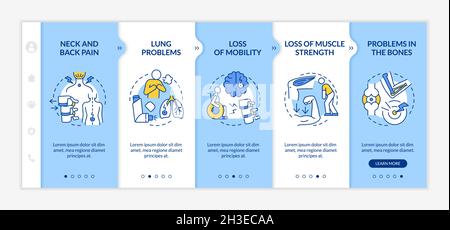 Physical health problems onboarding vector template Stock Vector