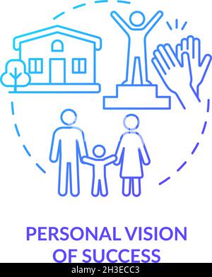 Personal vision of success blue gradient concept icon Stock Vector