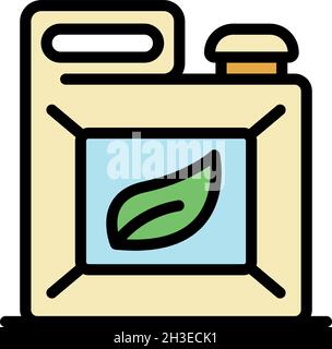 Eco plastic canister icon. Outline eco plastic canister vector icon color flat isolated Stock Vector