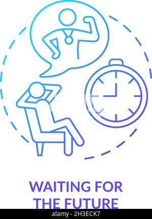 Waiting for future blue gradient concept icon Stock Vector