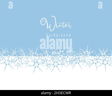 Winter background blue white with snowflakes, place for an inscription. Vector illustration Stock Vector