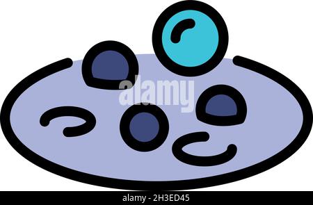 Biohazard boiling substance icon. Outline biohazard boiling substance vector icon color flat isolated Stock Vector