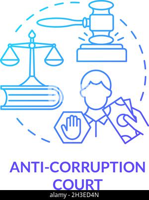 Anti corruption court systtem concept icon Stock Vector