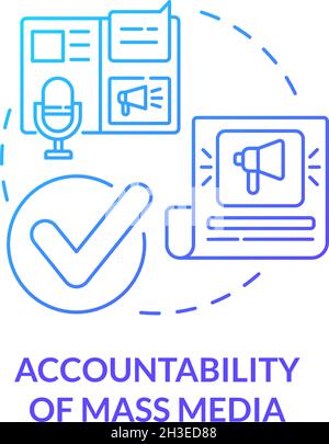 Accountability of mass media blue concept icon Stock Vector