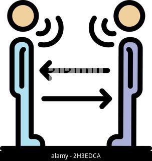 Speaking foreign language icon. Outline speaking foreign language vector icon thin line color flat isolated Stock Vector