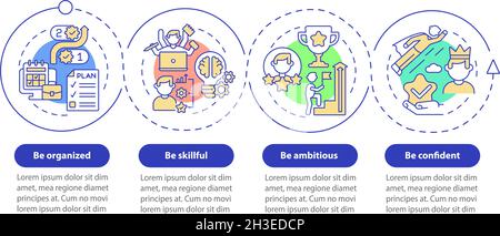 Traits for career advancement vector infographic template Stock Vector