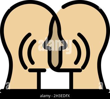 Personal foreign speaking icon. Outline personal foreign speaking vector icon thin line color flat isolated Stock Vector