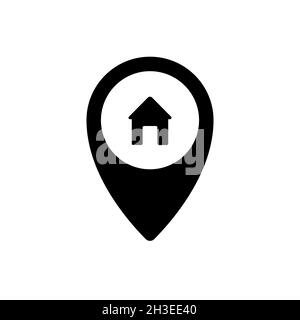 Pin icon home. Simple design Stock Vector