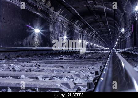 Barcelona metro tunnels Stock Photo