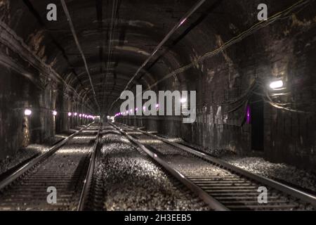 Barcelona metro tunnels Stock Photo