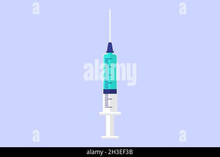 Syringe vaccination icon flat style Stock Vector