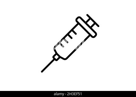 Syringe line icon. Vaccination concept Stock Vector