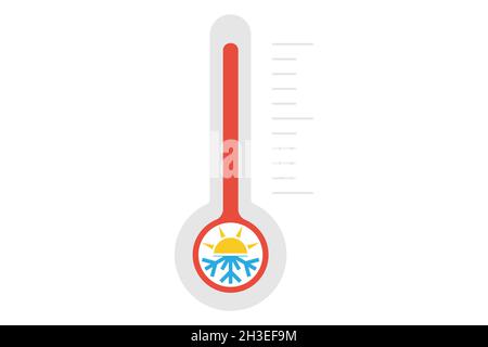 Thermometer icon with sun snowflake Stock Vector