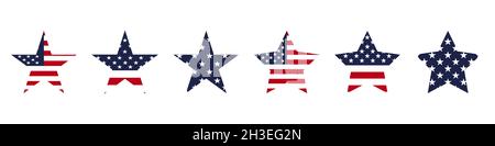 Usa stars icon set. USA holiday concept Stock Vector