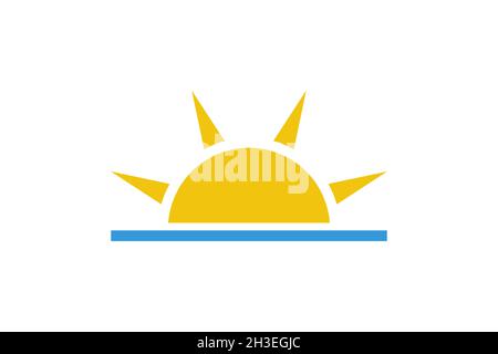 Sunset icon sign simple design Stock Vector