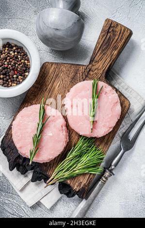 Top of view raw minced rabbit meat with herbs and spices Stock Photo ...