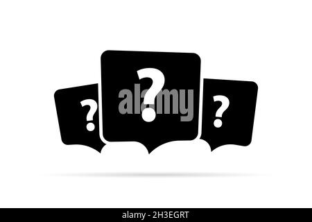 Question speech bubbles label with shadow Stock Vector