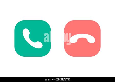 Call handset icon flat style Stock Vector