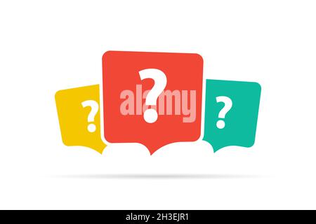 Question speech bubbles label with shadow Stock Vector
