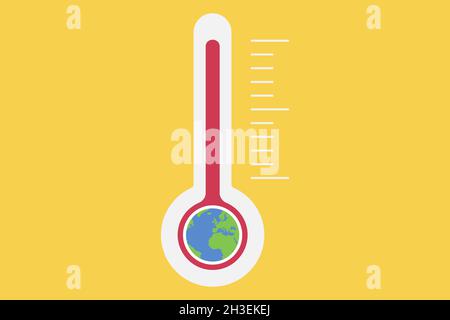 Global warming. Earth in thermometer Stock Vector