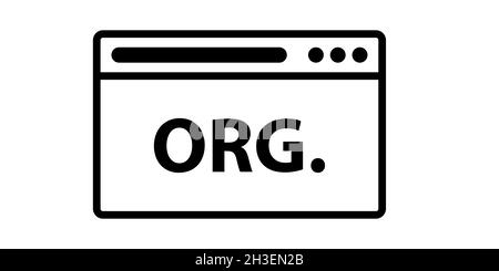 Browser icon with org sign. Web icons Stock Vector