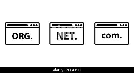 Domain names in browser. Web icon Stock Vector