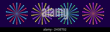 Fireworks icon set. Holidays concept Stock Vector