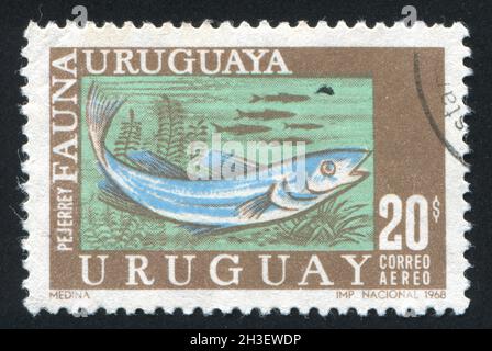 URUGUAY - CIRCA 1968: stamp printed by Uruguay, shows Silversides, circa 1968 Stock Photo