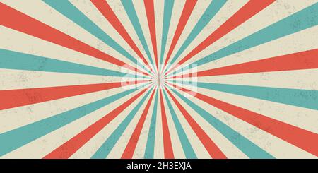 Abstract retro rays grunge background Stock Vector