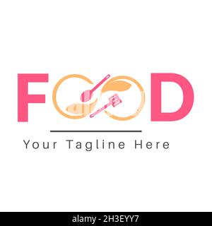 Fresh food meal logo and label. Stock Vector