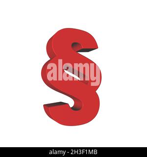 Paragraph Symbol Red 3D Stock Photo