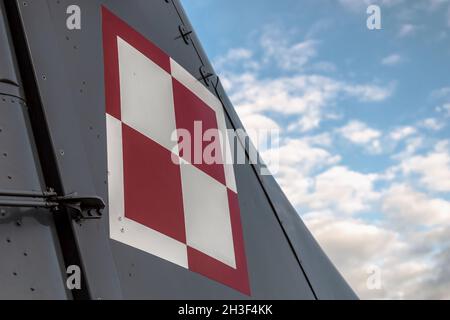 Radom, Poland - June 26, 2014: Orlik Aerobatic Team open day - Rear wing with Polish air force symbol Stock Photo