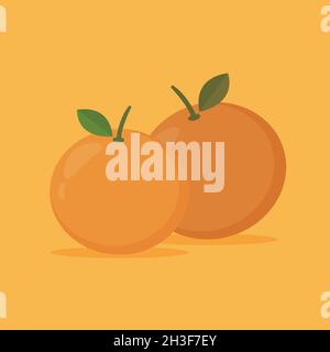Illustration vector design of fresh orange fruit Stock Vector