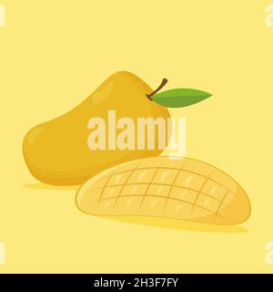 Illustration vector design of fresh mango fruit Stock Vector