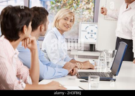 Businesswoman on business meeting Stock Photo