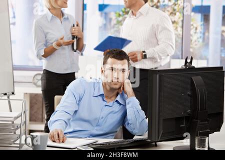 Businessman working on computer Stock Photo