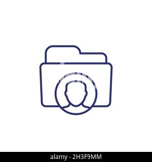 Personal data folder line icon Stock Vector