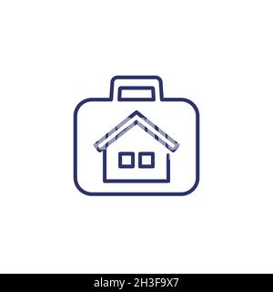 real estate portfolio line icon Stock Vector